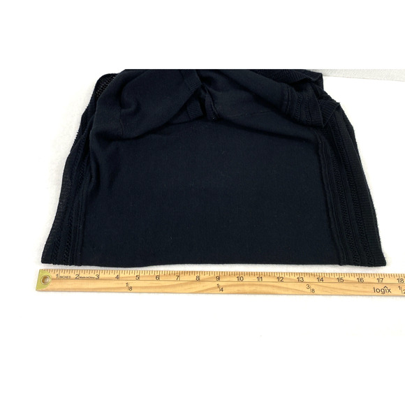 Womens Short Cardigan Size 1X Black Open Circular Front Sweater Jacket - Picture 6 of 8